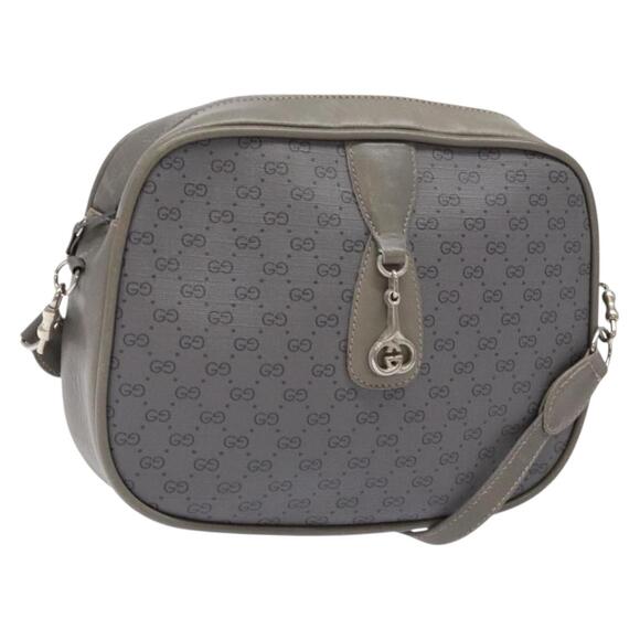 GUCCI Micro GG Supreme Shoulder Bag Pvc Vintage Gray Silver - Picture 1 of 16